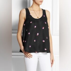 See by Chloe Printed Floral Swing Tank Size 2 Black sleeveless top